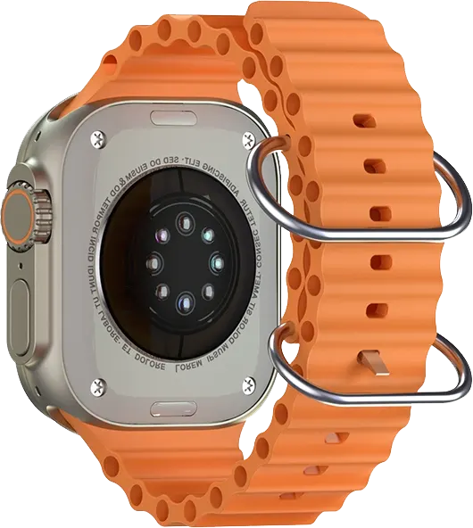 ساعة ذكية الترا 9 ماكس مقاس 49 ملم بلوتوث، شاشة اموليد 2.1 بوصة، برتقالي