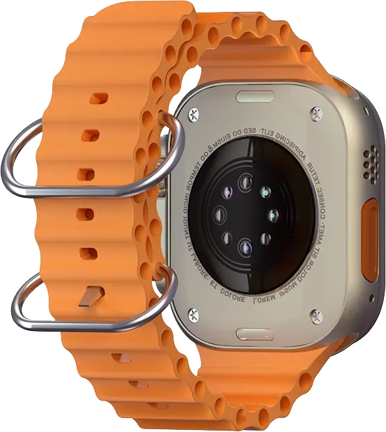 ساعة ذكية الترا 9 ماكس مقاس 49 ملم بلوتوث، شاشة اموليد 2.1 بوصة، برتقالي