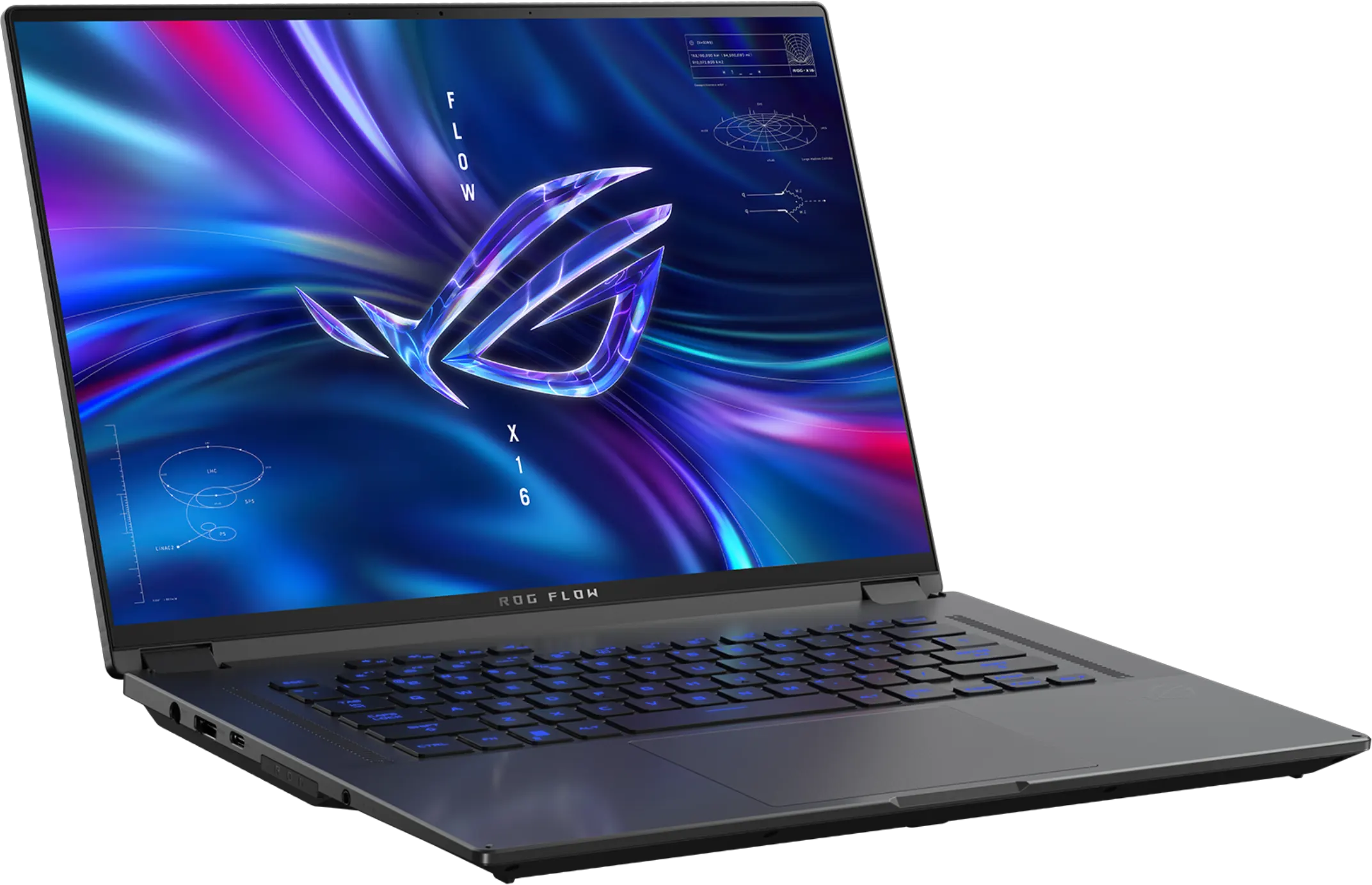 لاب توب اسوس روج فلو X16 GV601RW-M009W معالج AMD Ryzen 9-6900HS، رامات 32 جيجابايت، 1 تيرا بايت اس اس دي، شاشة لمس 16 بوصة WQXGA، كارت شاشة NVIDIA® GeForce RTX™ 3070 Ti بسعة 8 جيجا، ويندوز 11 هوم، أسود