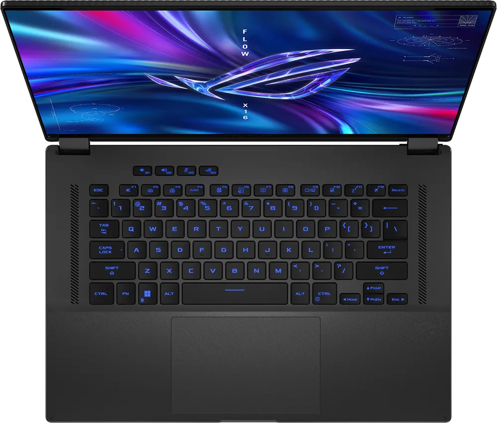 لاب توب اسوس روج فلو X16 GV601RW-M009W معالج AMD Ryzen 9-6900HS، رامات 32 جيجابايت، 1 تيرا بايت اس اس دي، شاشة لمس 16 بوصة WQXGA، كارت شاشة NVIDIA® GeForce RTX™ 3070 Ti بسعة 8 جيجا، ويندوز 11 هوم، أسود