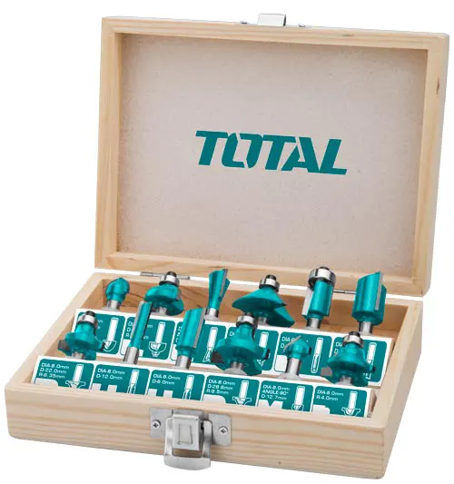 Total router bit set, 12 pieces, TACSR0121