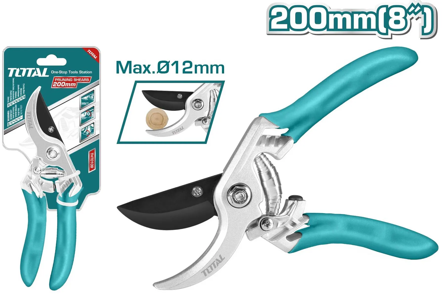 مقص نباتات توتال، عقلة، 8 بوصة ،THT0109