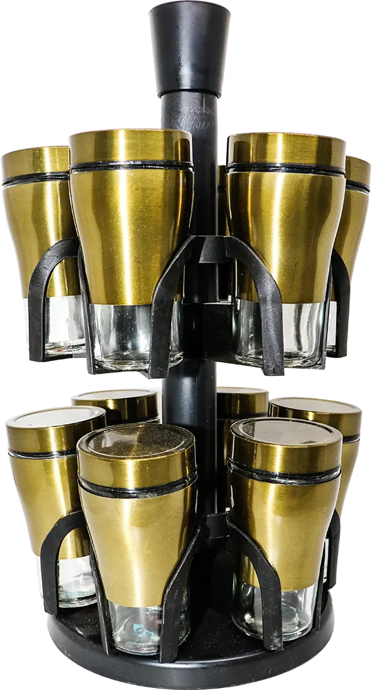 طقم توابل 12 قطعة ، دورين  - ذهبي