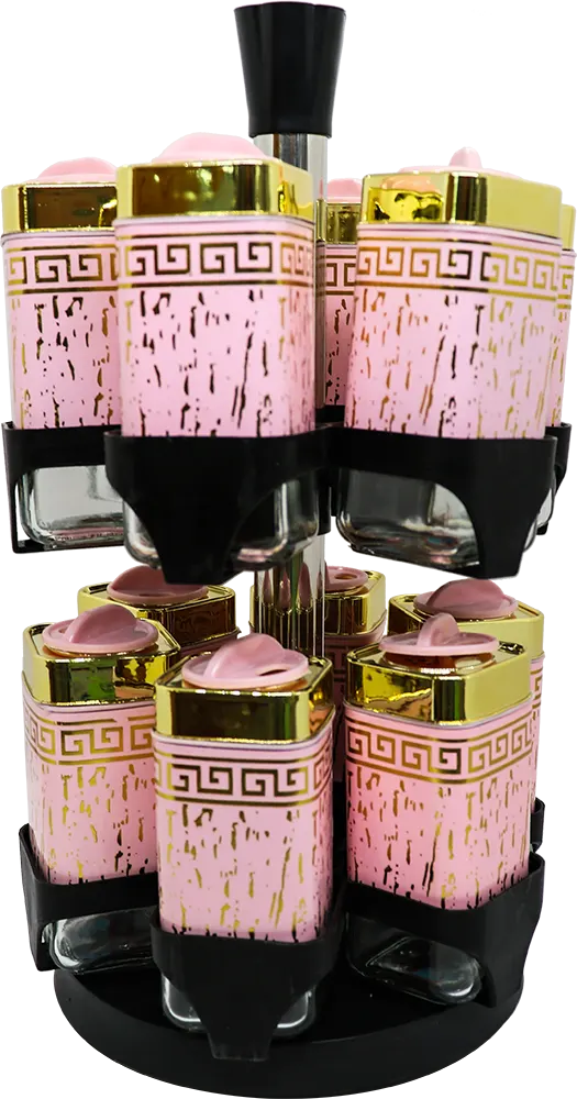 طقم توابل 12 قطعة دورين فلامنجو - بينك