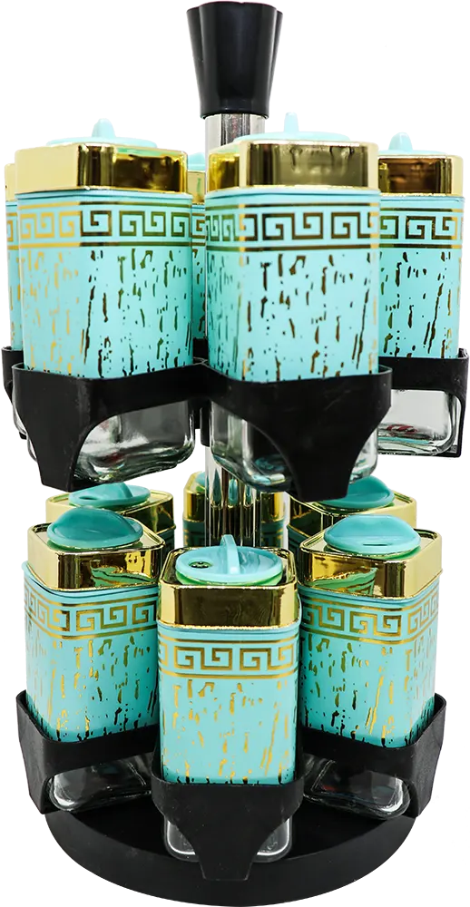 طقم توابل 12 قطعة دورين فلامنجو - تركواز