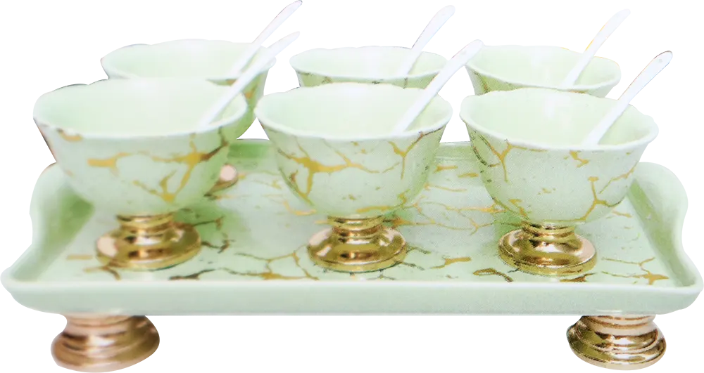 طقم جيلي ماربل 13 قطعة بالصينية - أخضر