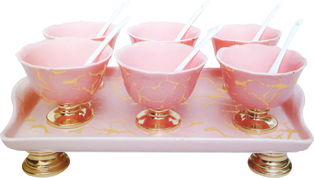 طقم جيلي ماربل 13 قطعة بالصينية - بينك