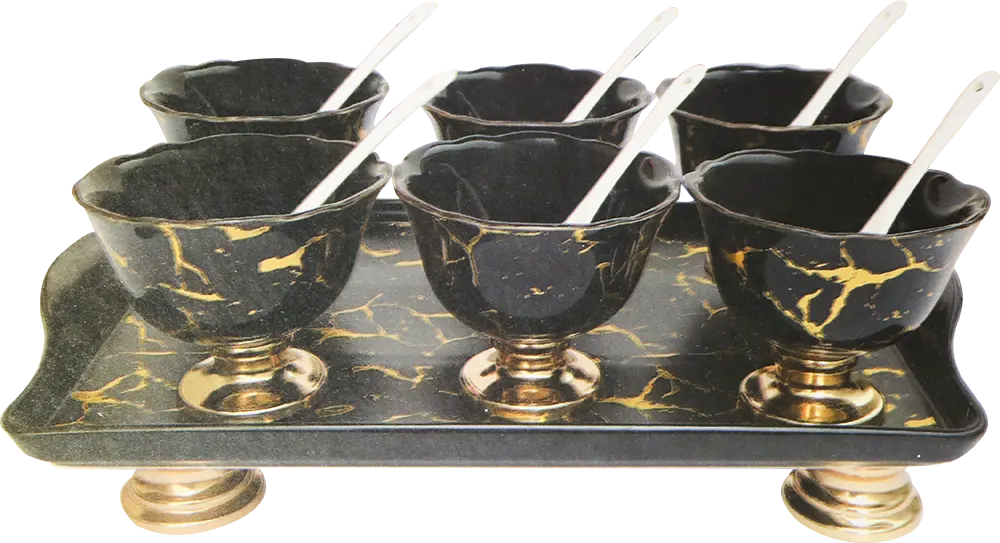 طقم جيلي ماربل 13 قطعة بالصينية - أسود