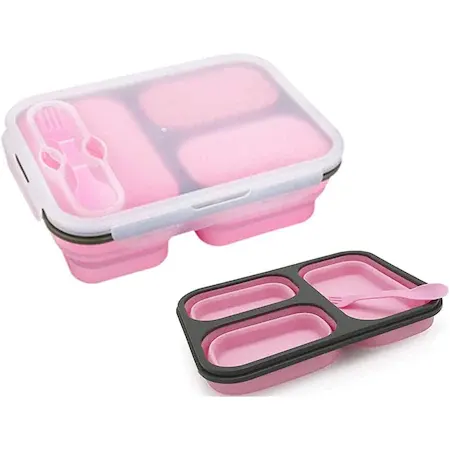 لانش بوكس صحي سيليكون قابل للطي -ألوان