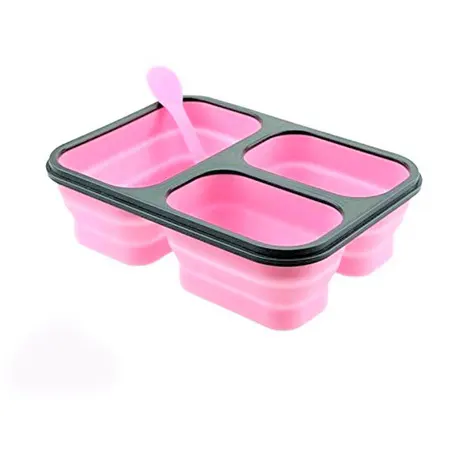 لانش بوكس صحي سيليكون قابل للطي -ألوان