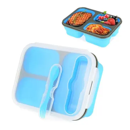 لانش بوكس صحي سيليكون قابل للطي -ألوان