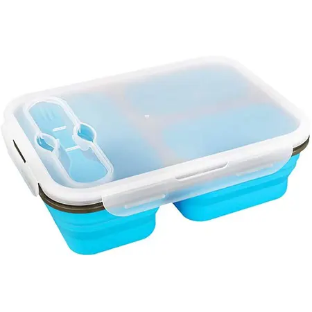 لانش بوكس صحي سيليكون قابل للطي -ألوان