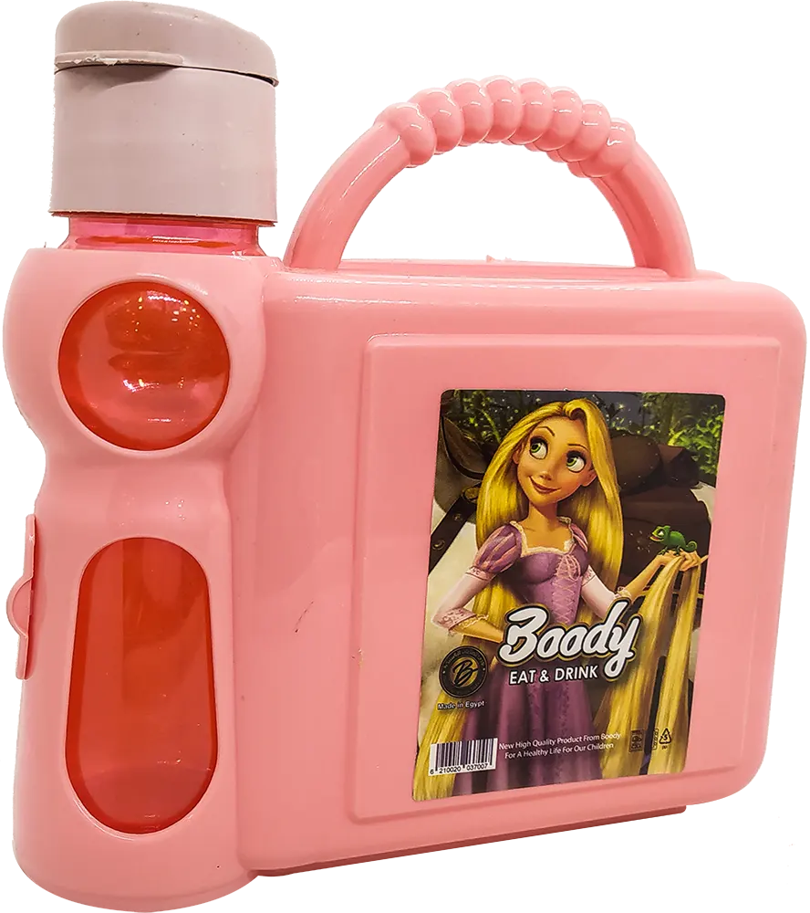 Lunch box with plastic baby bottle - colors
