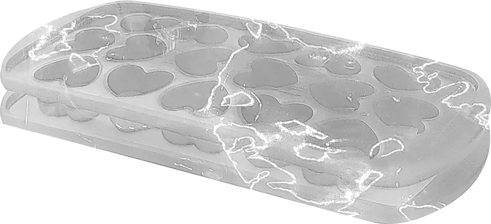 قالب ثلج سيليكون قلوب - شفاف