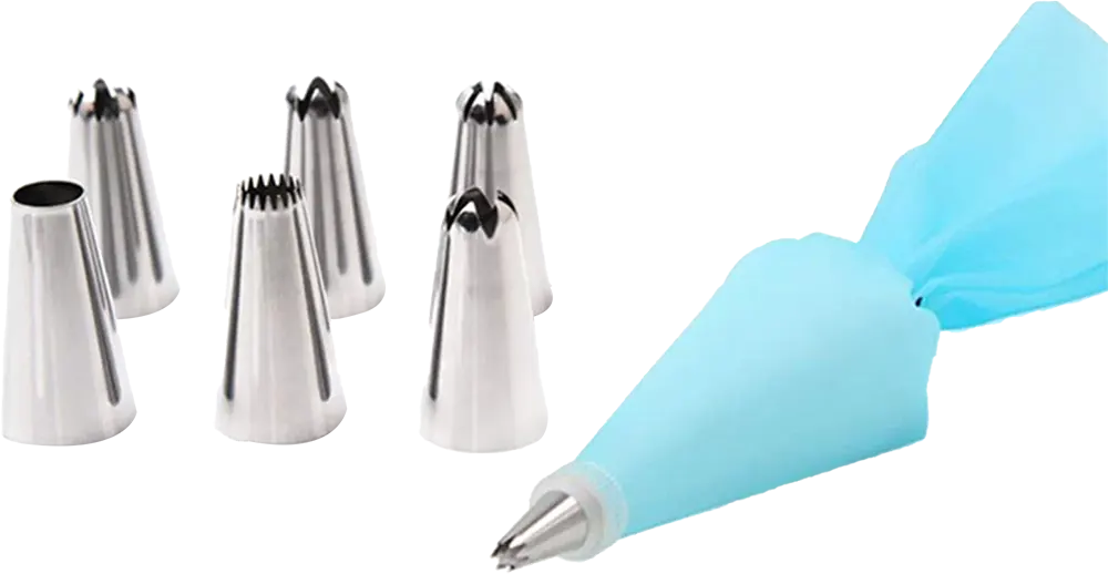 كيس كريمة سيليكون بلابل استانلس 9 قطع