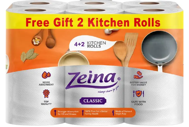 مناديل مطبخ زينة، 2 طبقة،6 قطع رول