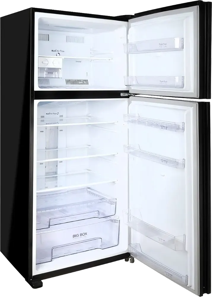 ثلاجة يونيون اير (Golden Edition) نوفرست، 454 لتر، 2 باب شاشة تاتش ديجيتال، اسود زجاجي، URN-650LBG8A-DHUVZ