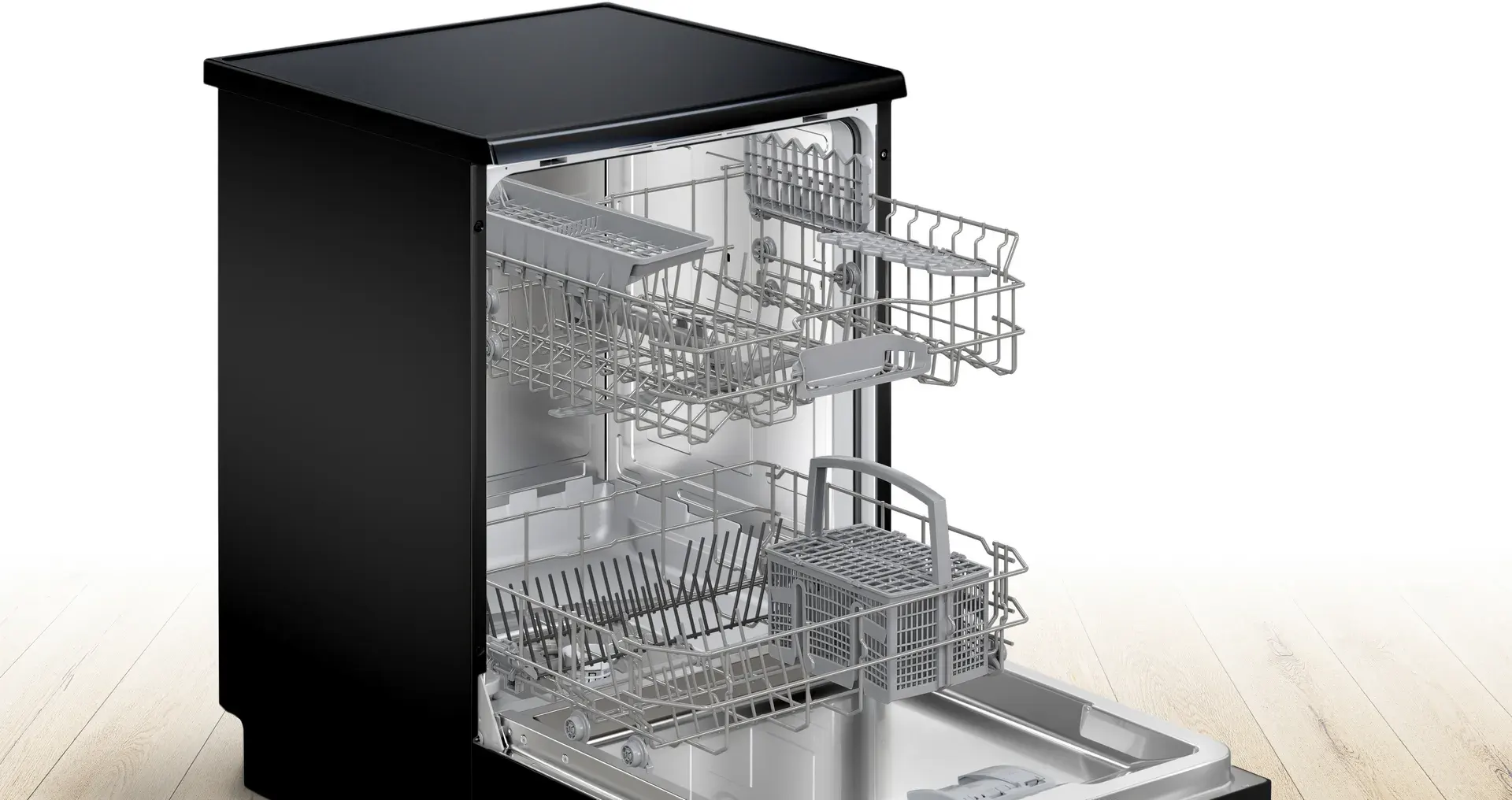 Bosch Serie 2 dishwasher, 12 persons, 60 cm, 5 programs, digital, black, SMS25AB00V