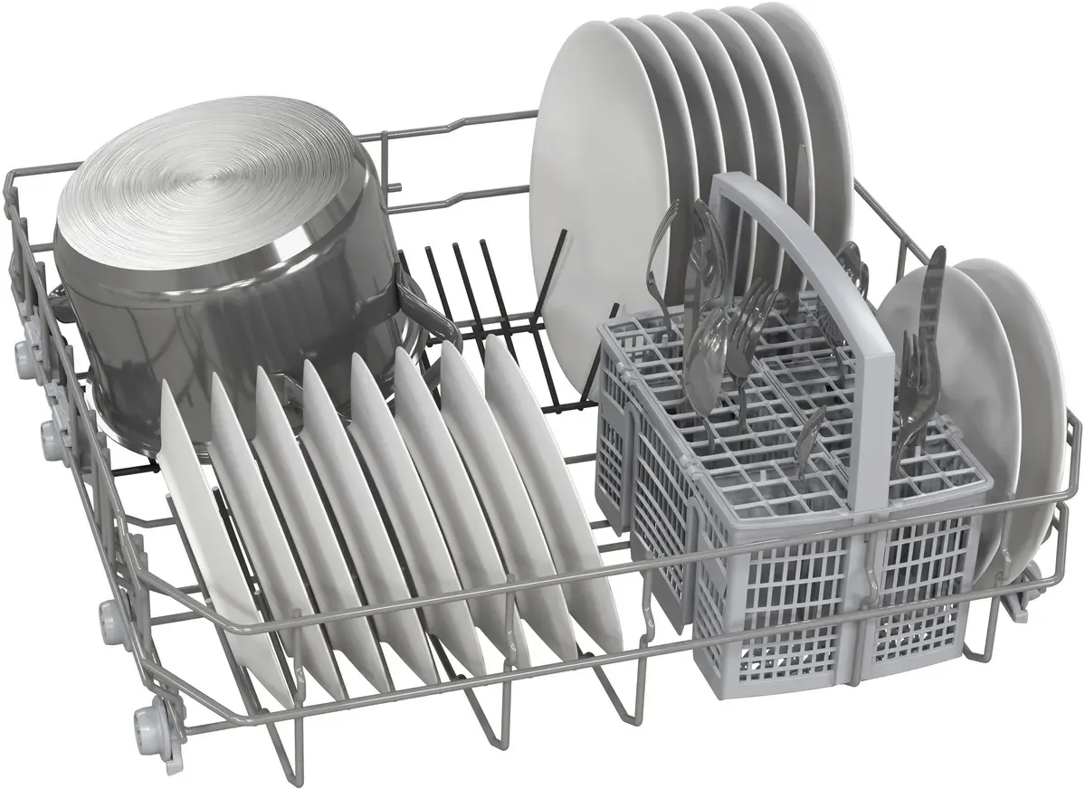 Bosch Serie 4 dishwasher, 12 persons, 60 cm, 6 programmes, digital, silver inox, SMS46JI01V