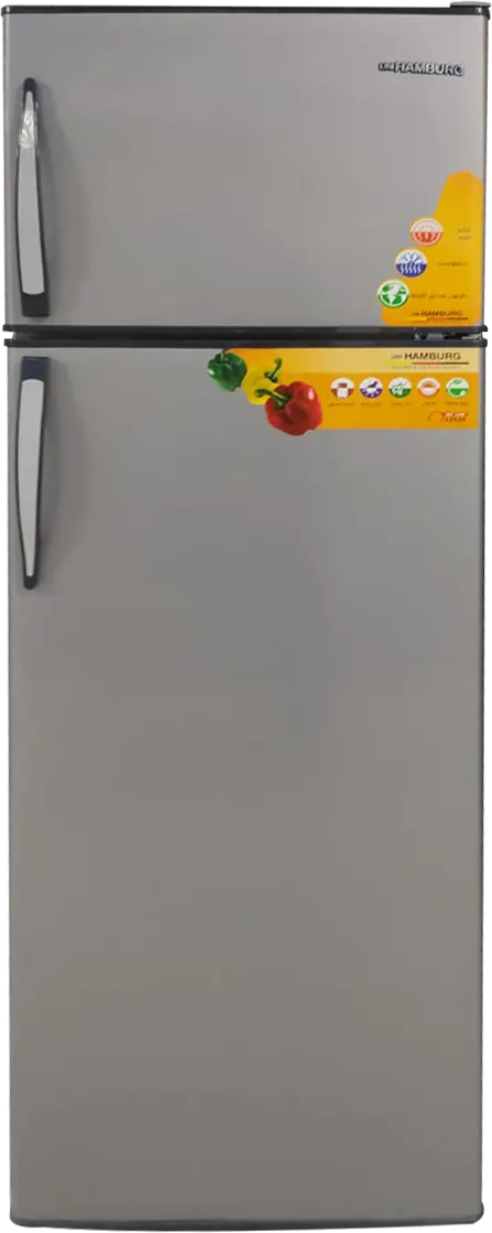 ثلاجة هامبورج ديفروست، 350 لتر، 2 باب، فضي، SR350S
