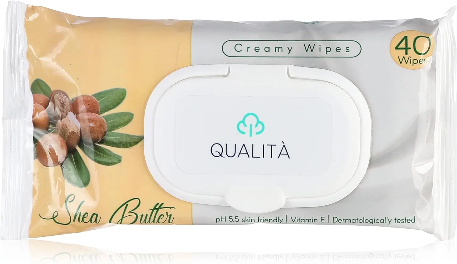 مناديل مبللة كريمية بزبدة الشيا من كواليتا ، 40 منديل