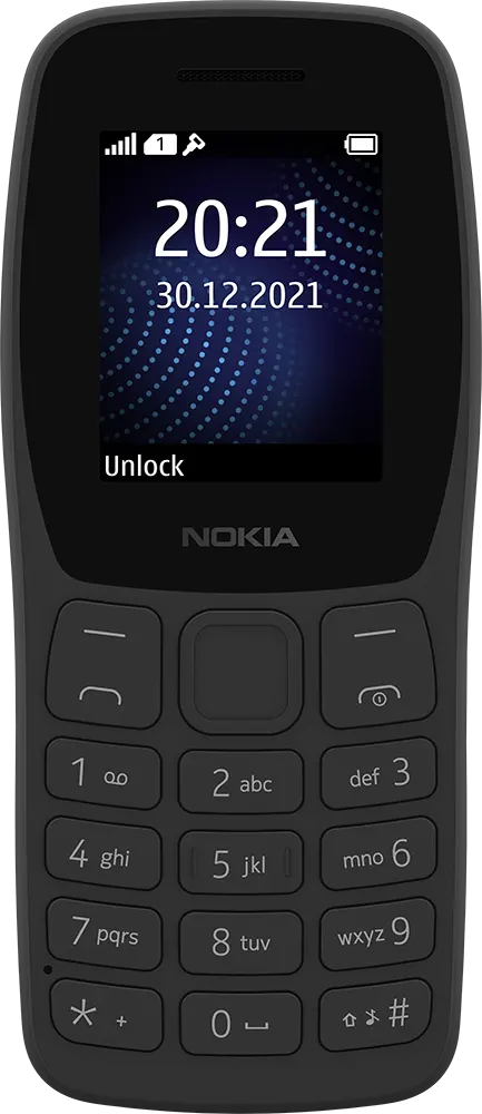 Nokia 105 Dual SIM Mobile, 4MB Internal Memory, 4MB RAM, 2G Network, Charcoal
