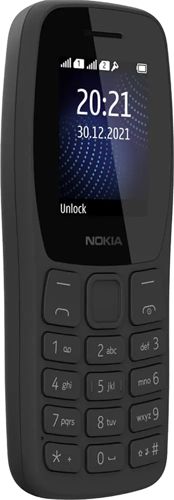 Nokia 105 Dual SIM Mobile, 4MB Internal Memory, 4MB RAM, 2G Network, Charcoal