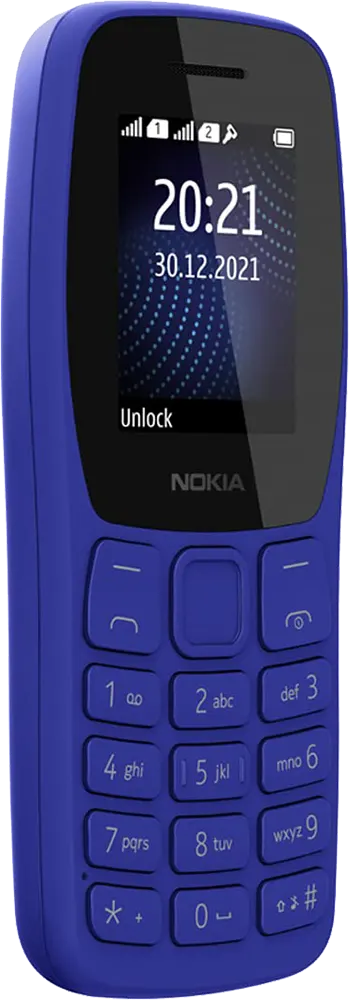 Nokia 105 Dual SIM Mobile, 4MB Internal Memory, 4MB RAM, 2G Network, Blue