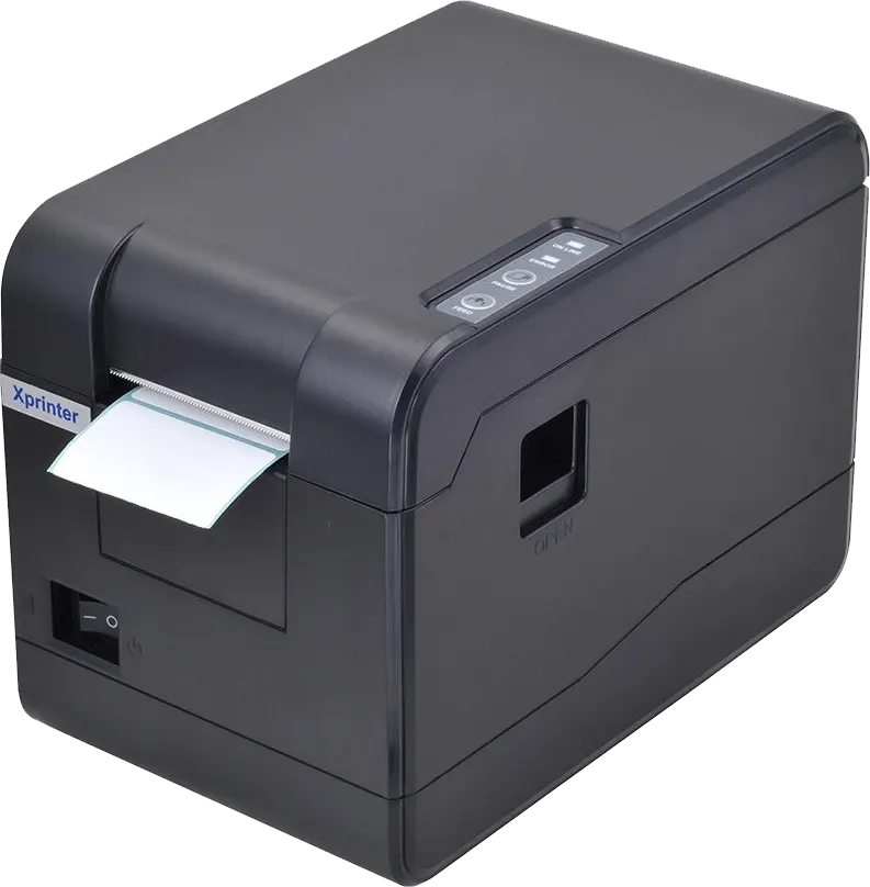 طابعة باركود حرارية Xprinter، أحادية اللون، USB، أسود، XP-233B
