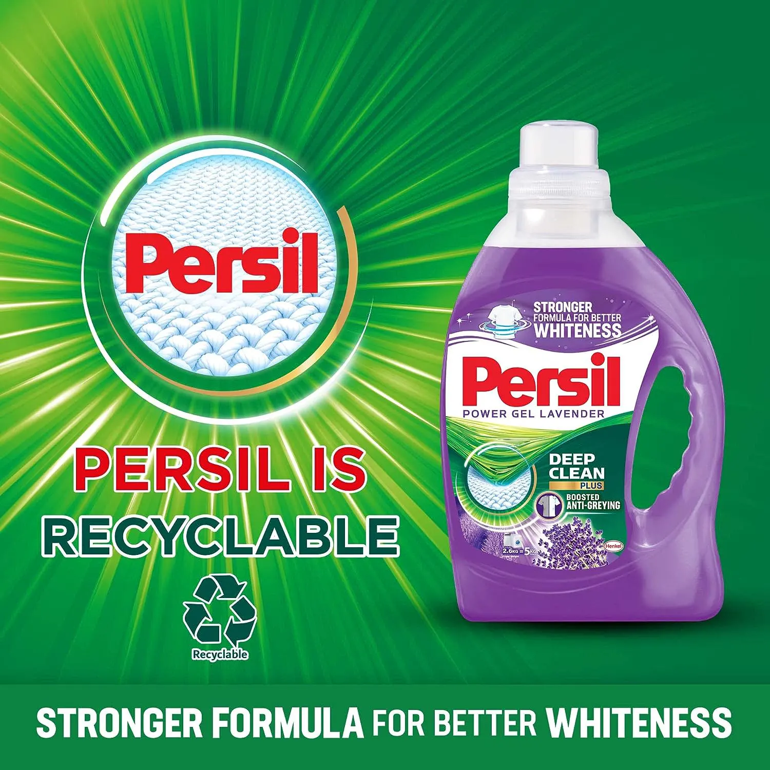Persil Power Gel for white and colored clothes, lavender scent, 3.25 litres