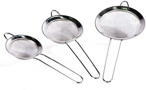 طقم مصافى استانلس 3 قطع ،سيلفر