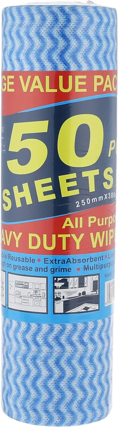 رول تنظيف للمطبخ ماص للزيت متعدد الاستخدامات ، 50 منديل ،أزرق