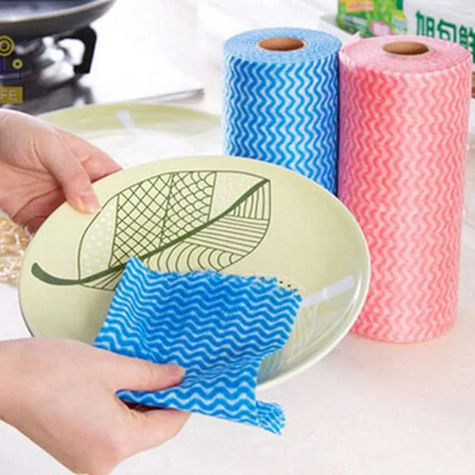 رول تنظيف للمطبخ ماص للزيت متعدد الاستخدامات ، 50 منديل ،أزرق