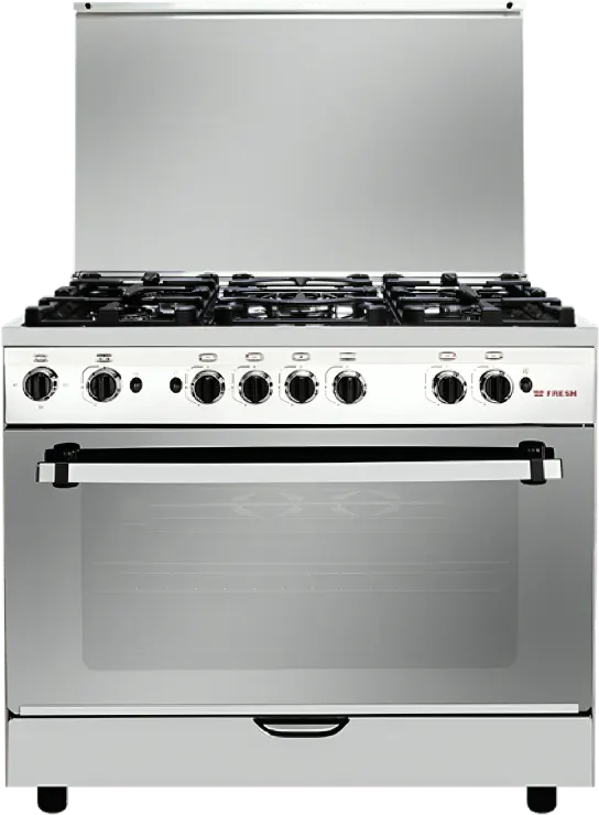 بوتجاز فريش هاي كاست 60*90 سم، 5 شعلة سباف، مروحة، ستانلس، فضي