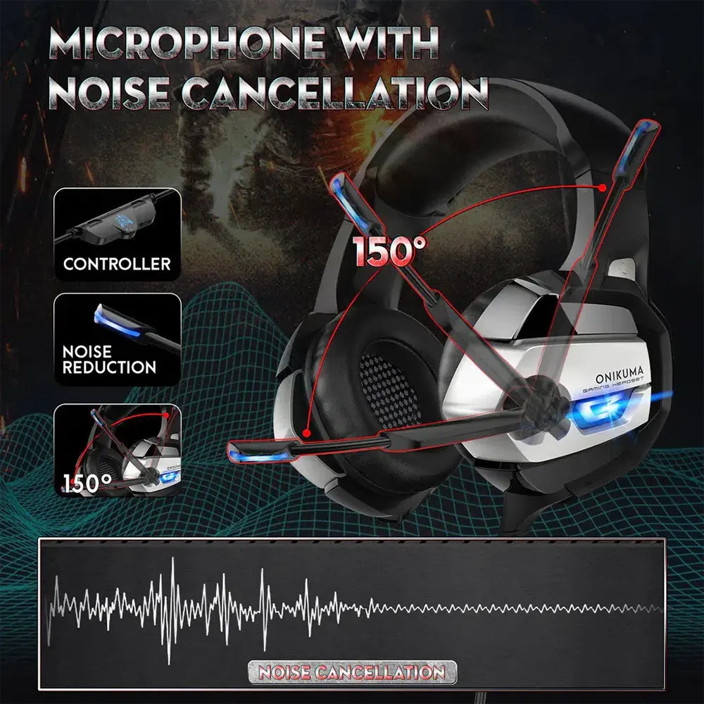 Onikuma K17 Gaming Headset, Microphone, Black