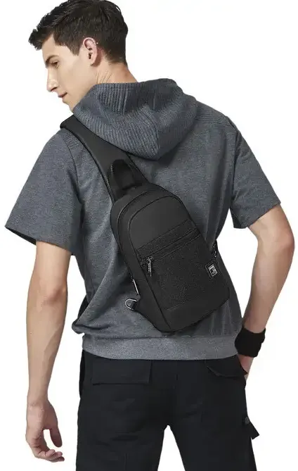 Arctic Hunter Men's Crossbody Chest Bag, Water Resistant, Black, XB00060