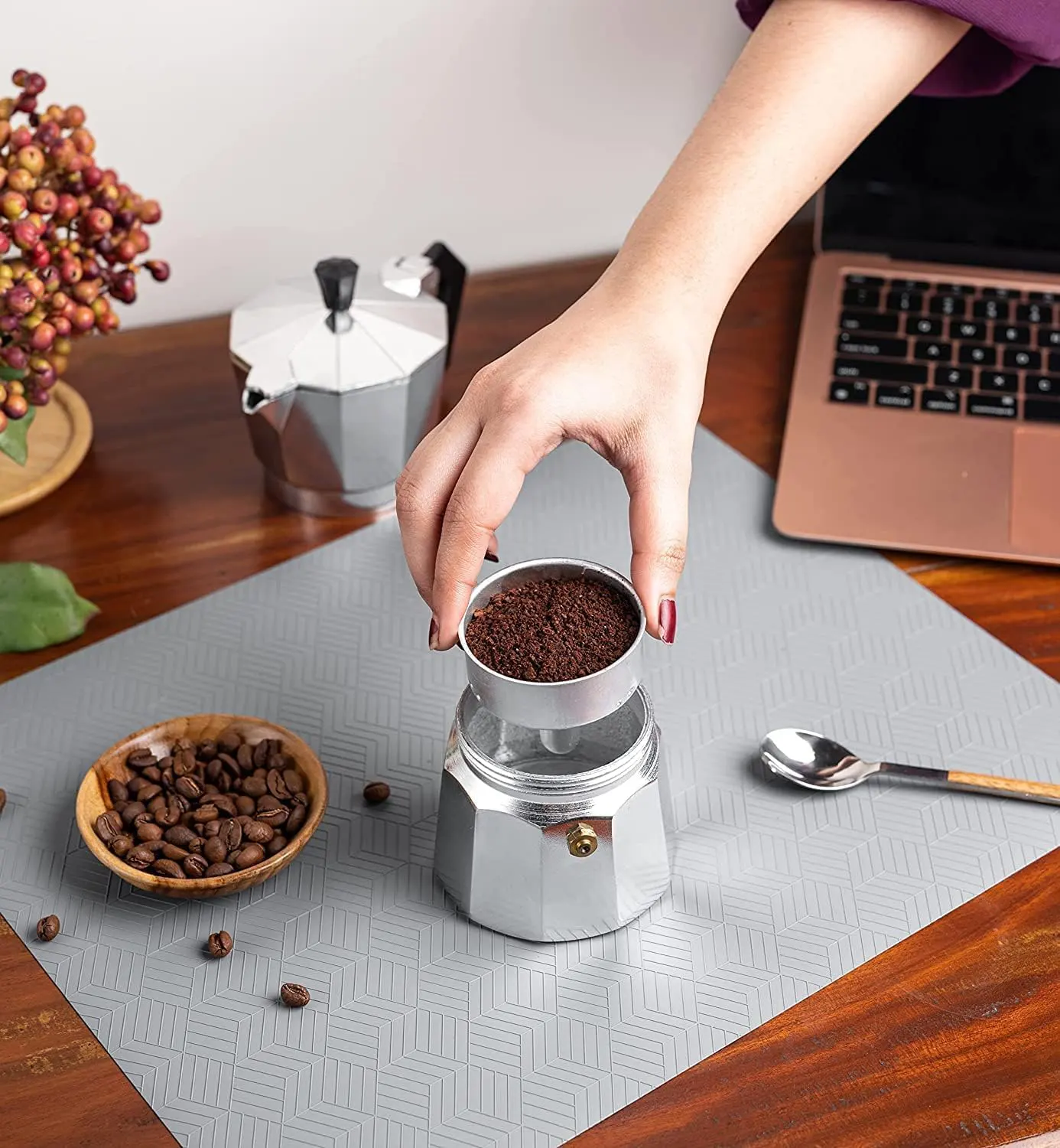 ماكينة صنع قهوة الاسبريسو من الالومنيوم سعة 3 اكواب