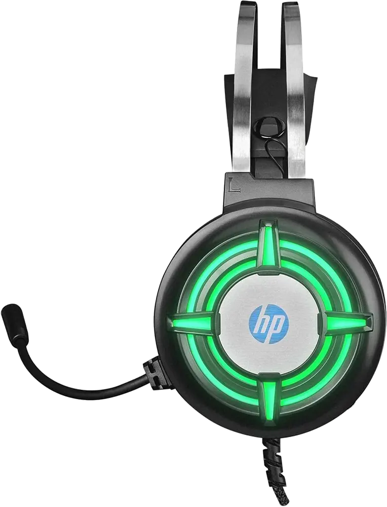 سماعة رأس HP H120 للألعاب، ميكروفون، ضوء ال اي دي، اسود