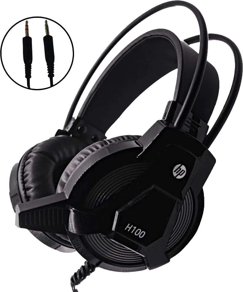 سماعة رأس HP H100 للألعاب، ميكروفون، أسود H100