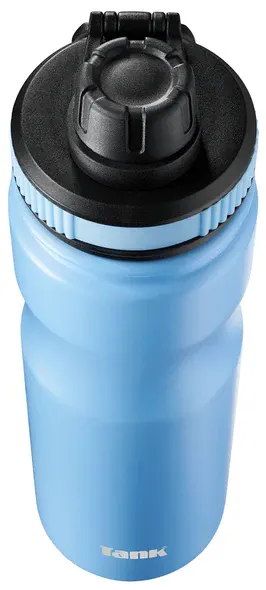 زجاجة مياه حافظة للحرارة تانك من الاستانلس ،650 مل، غطاء كبس ،أزرق