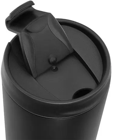 tank thermal mug, Stainless steel,   flip cap, 450 ml, black