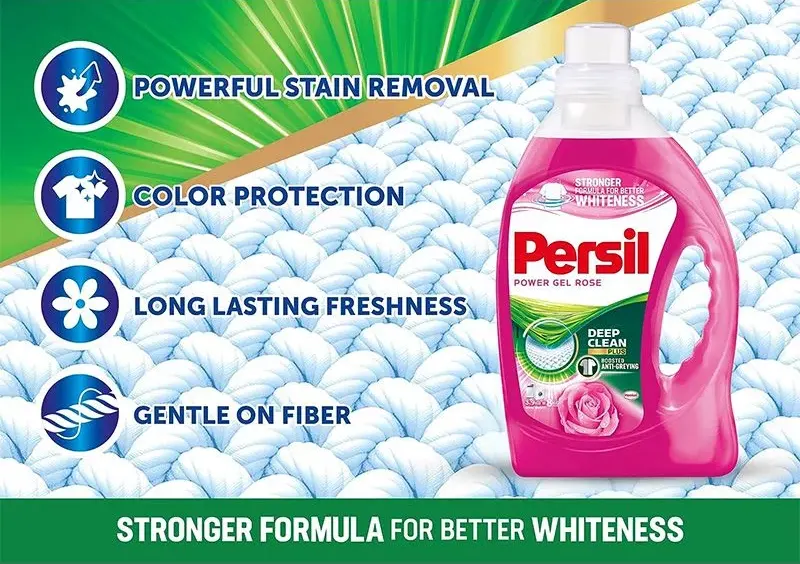 Persil Power Gel for white and colored clothes, rose scent, 2.6 litres