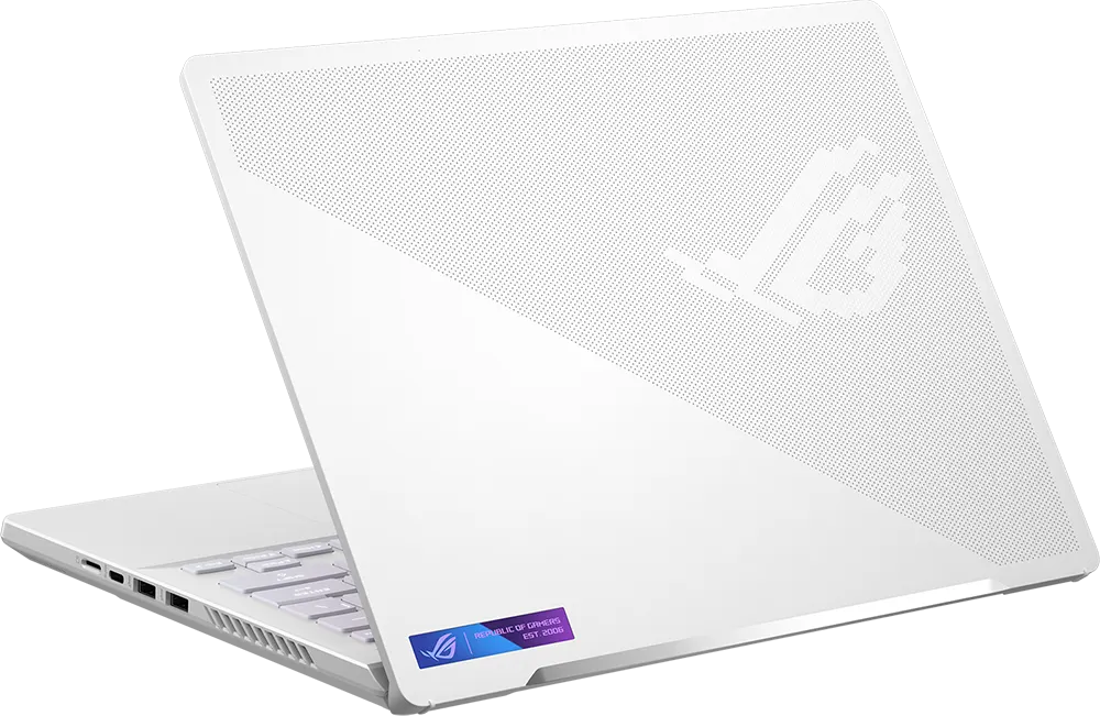 لاب توب اسوس روج سيفروس جي 14 GA402RJ-WHT07W  معالج Ryzen 7 6800HS، رامات 16 جيجابايت ، هارد ديسك 1 تيرابايت SSD ، كارت شاشة RX 6700S سعة 8 جيجابايت ، شاشة 14.0 بوصة دقة QHD+، ويندوز 11، أبيض