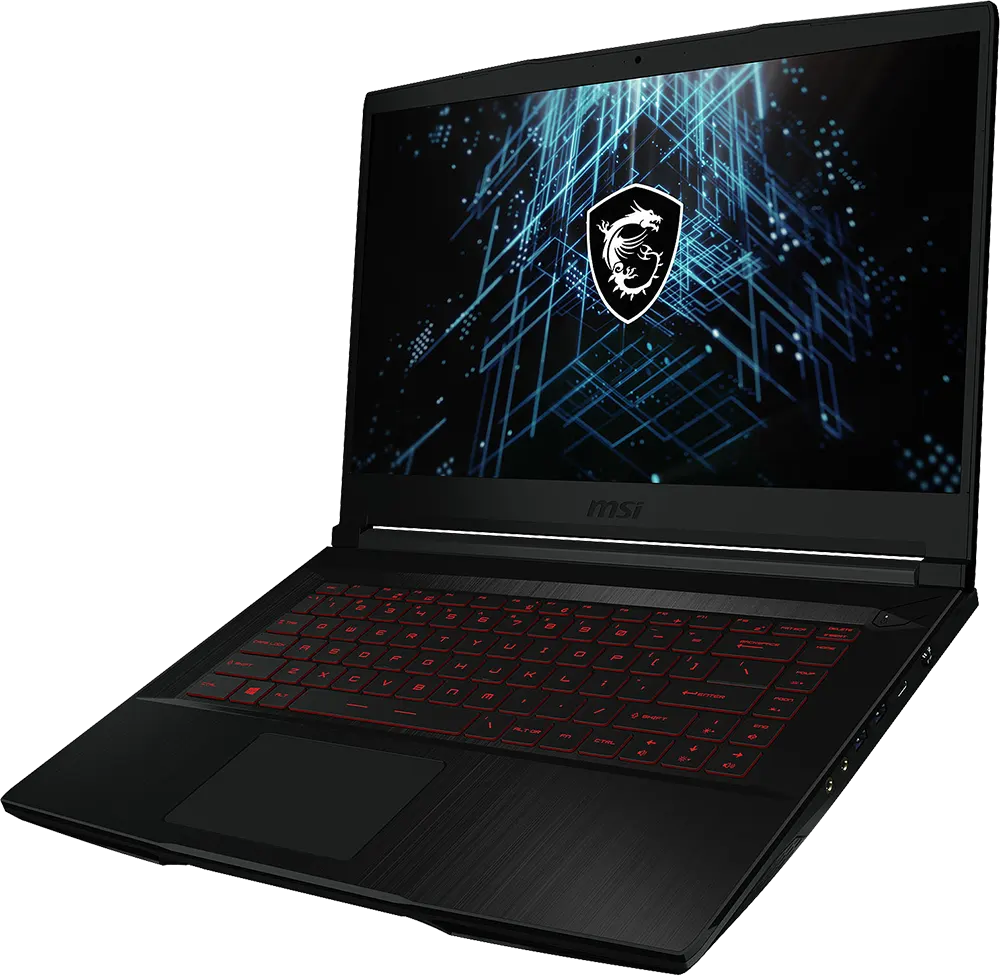 MSI GF63 Thin 11UC Laptop, Intel® Core™ I5-11400H, 11th Gen, 8GB RAM, 256GB SSD + 1TB HDD, NVIDIA® GeForce RTX™ 3050 4GB GDDR6, 15.6 Inch FHD, DOS, black