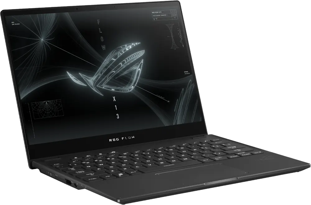 لاب توب اسوس روج فلو اكس 13  GV301RC-LJ062W  معالج AMD Ryzen 7 6800HS، رامات 16 جيجابايت، هارد ديسك  512 جيجا بايت SSD،  كارت شاشة NVIDIA GeForce RTX™ 3050 سعة 4 جيجابايت، شاشة 13.4 بوصة دقة WUXGA ،  ويندوز 11، اسود