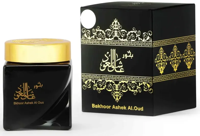 Almas ashek Oud incense chips, with a Cambodian oud and sandalwood scent, 30 grams