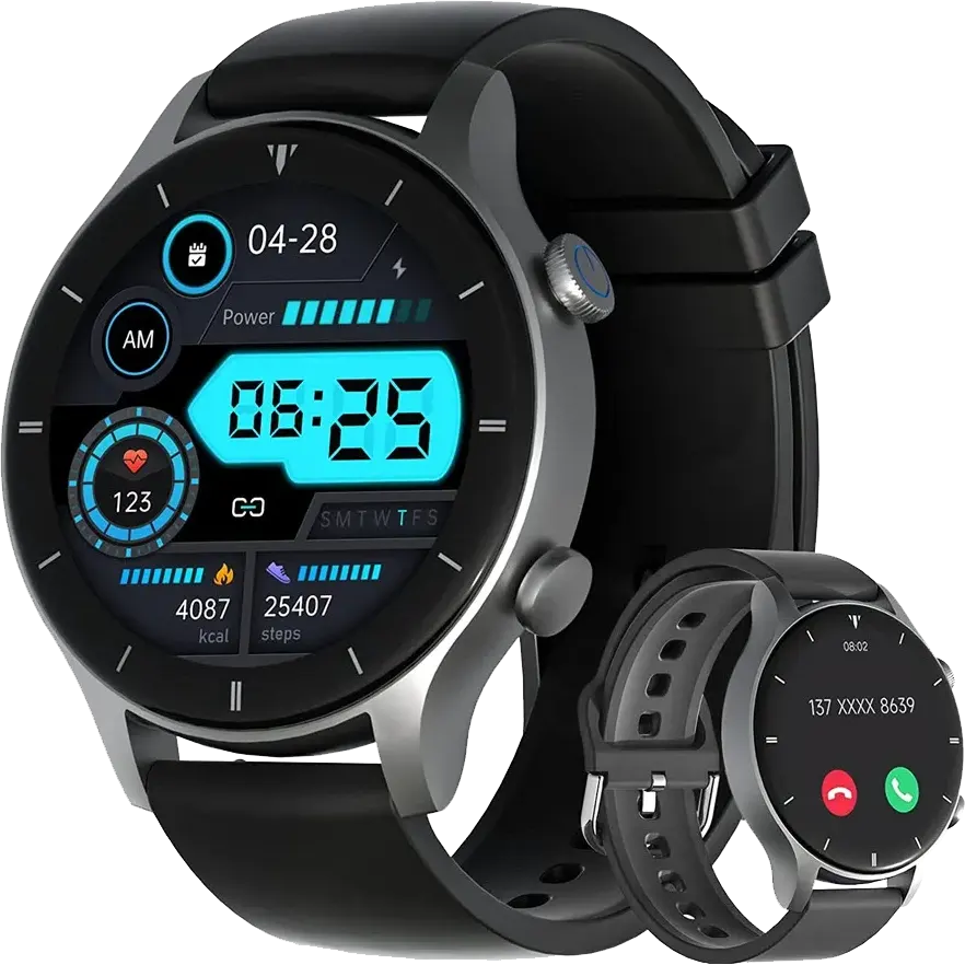 ساعة جي تايد R1 الذكية ، شاشة 1.32 بوصة ، مقاومة للماء، لون رمادي