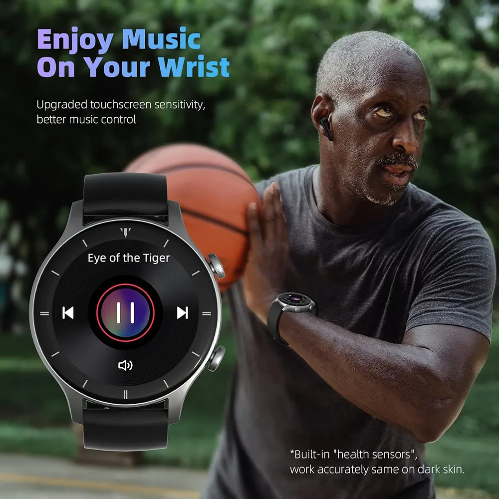 ساعة جي تايد R1 الذكية ، شاشة 1.32 بوصة ، مقاومة للماء، لون رمادي