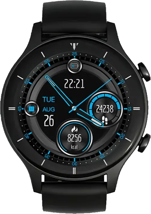 ساعة جي تايد R1 الذكية، شاشة 1.32 بوصة ، مقاومة للماء، لون اسود
