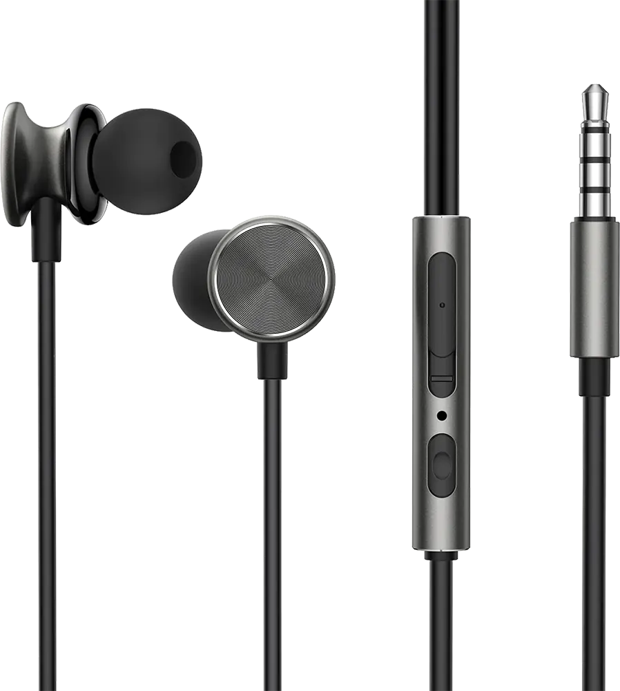 Joyroom Metal Wired Earphone, Built-In Mic, 3.5 mm jack, Dark Gray, JR-EW03